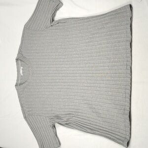 Good American Ribbed Boyfriend Tee 3/4 Gray‎ Mens Size Medium